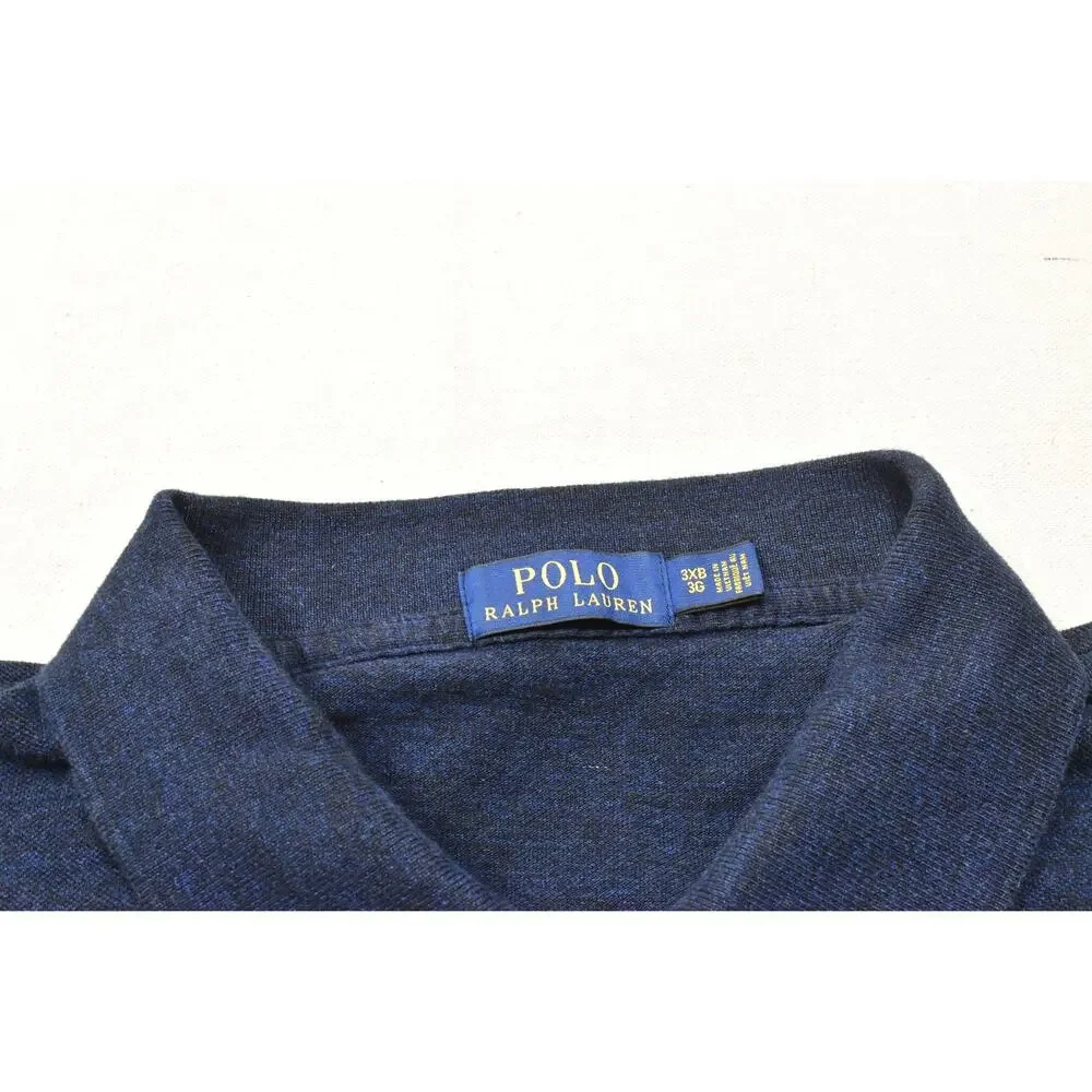 Polo Ralph Lauren Shirt Size 3XB Blue Short Sleeve Cotton Polo Big & Tall Mens